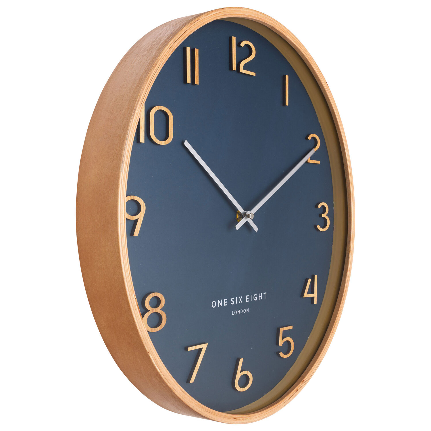 OneSixEightLondon Petrol Blue Wallace Silent Wall Clock | Temple